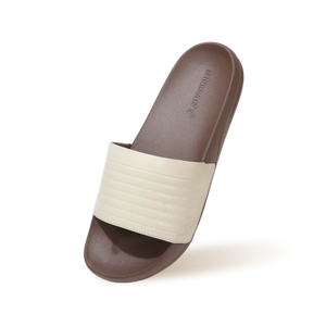 FootBed Slides for Women : Ivory Brown