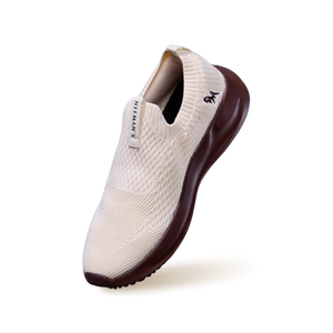 Knit Trainers For Men : Ivory Brown