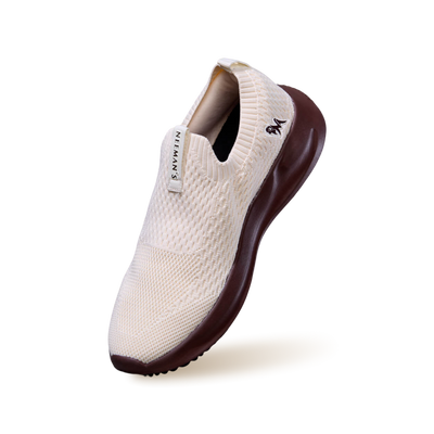 Knit Trainers For Men : Ivory Brown