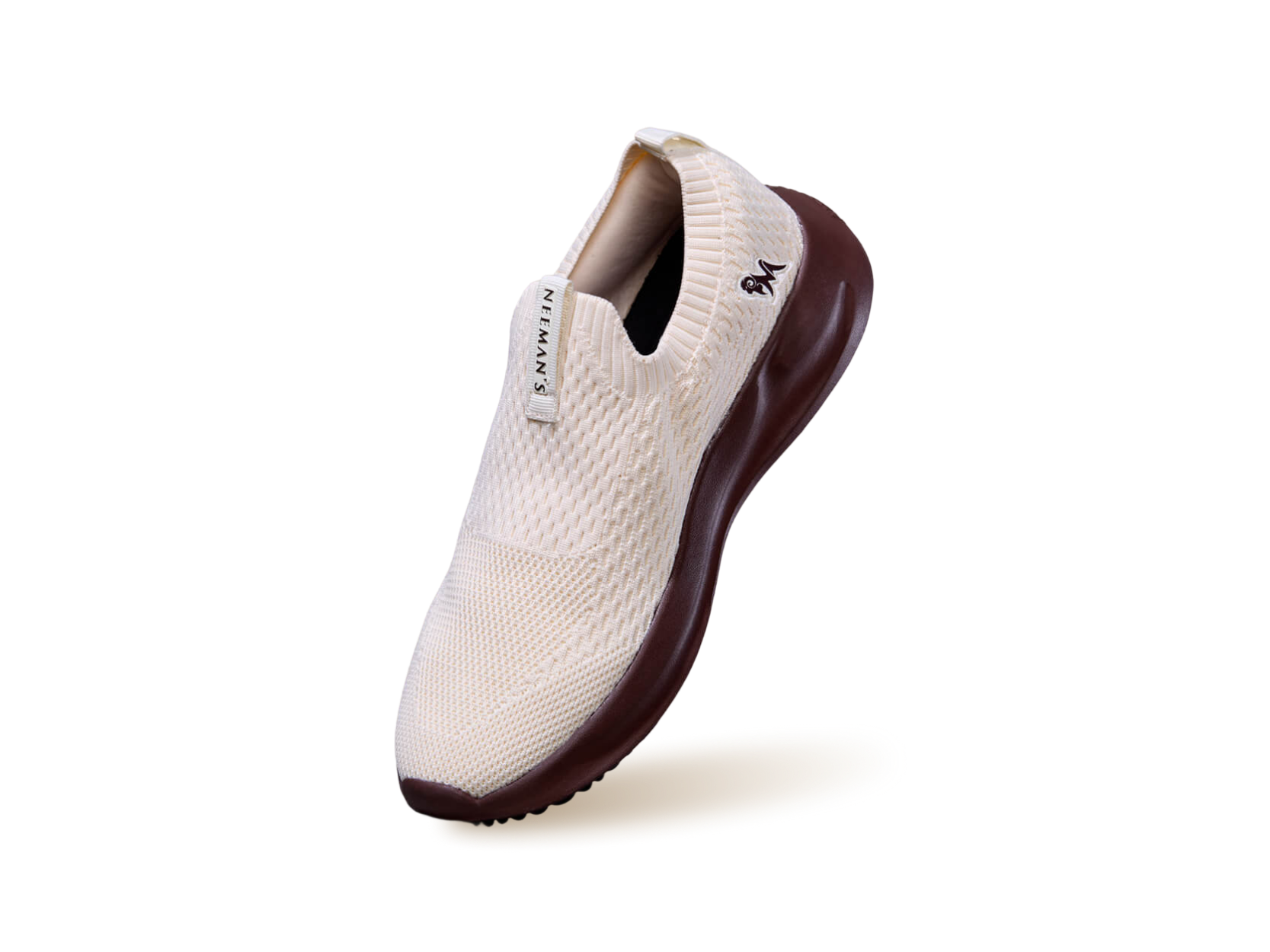 Knit Trainers For Women : Ivory Brown