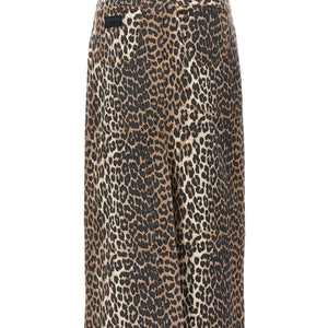 Ganni Animal Print Long Skirt