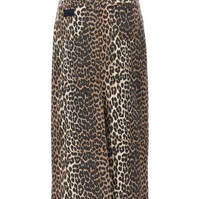 Ganni Animal Print Long Skirt