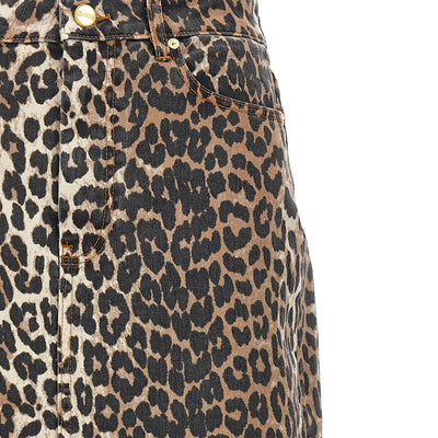 Ganni Animal Print Long Skirt