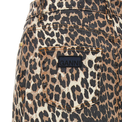Ganni Animal Print Long Skirt