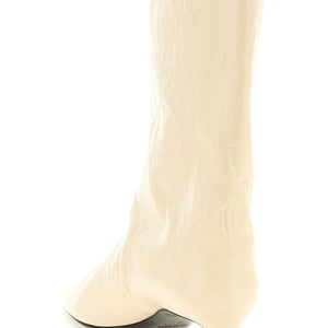 Jil Sander Craquelé Leather Ankle Boots