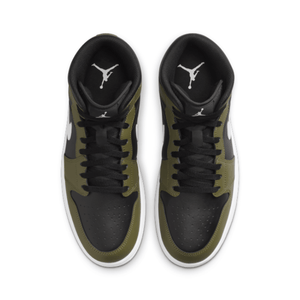 Air Jordan 1 Mid Black White Olive