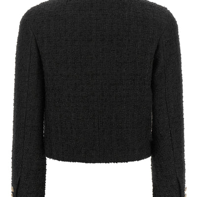 Balmain Double-breasted Tweed Short Jacket