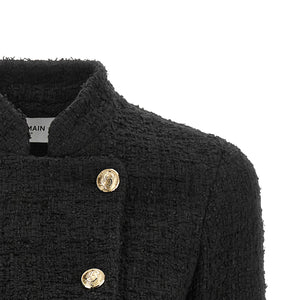 Balmain Double-breasted Tweed Short Jacket