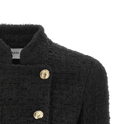 Balmain Double-breasted Tweed Short Jacket