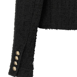 Balmain Double-breasted Tweed Short Jacket