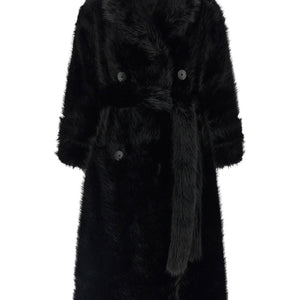 B&B Couture Jackie Eco-fur Trench Coat