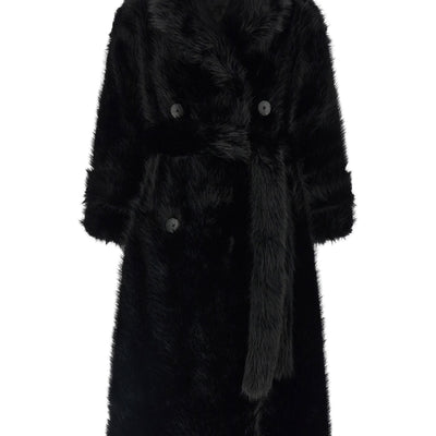 B&B Couture Jackie Eco-fur Trench Coat