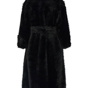 B&B Couture Jackie Eco-fur Trench Coat