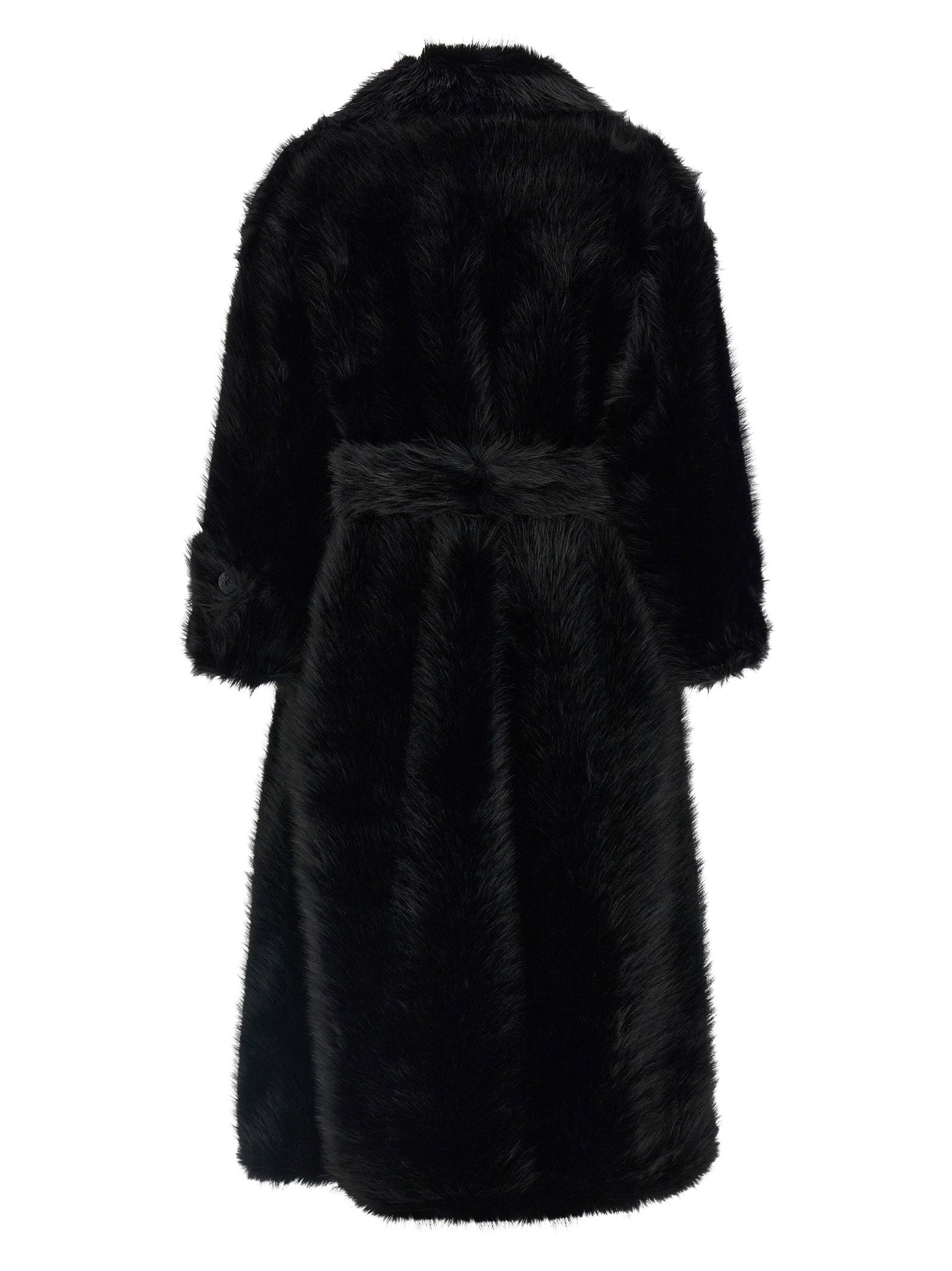 B&B Couture Jackie Eco-fur Trench Coat