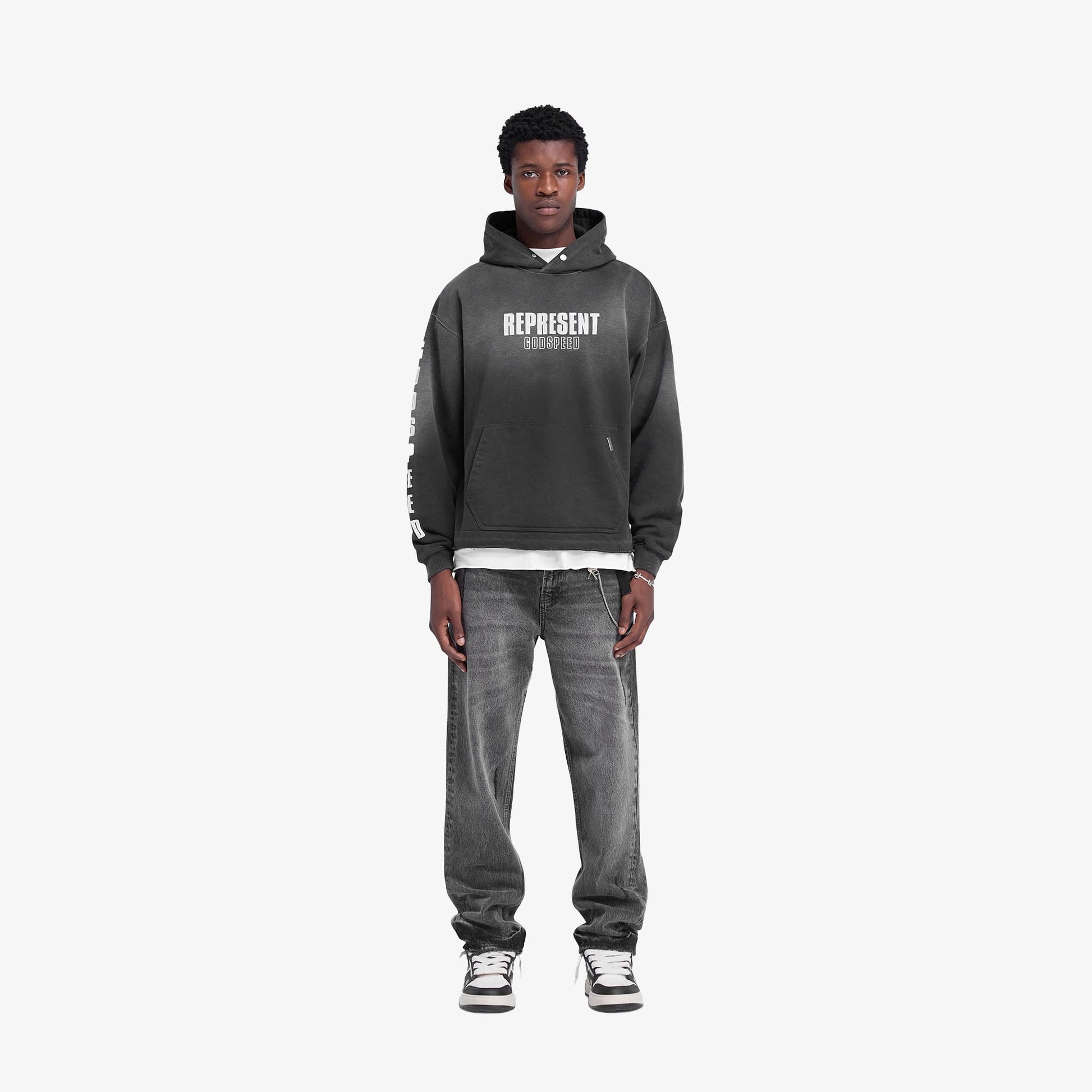 Represent | GODSPEED HOODIE { AGED BLACK