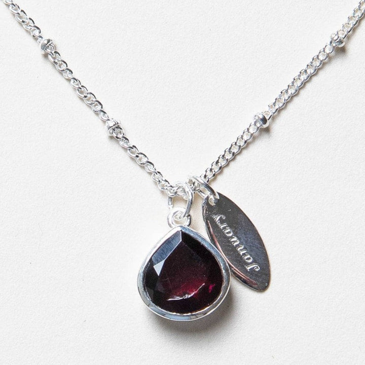 January Garnet Birthstone Necklace