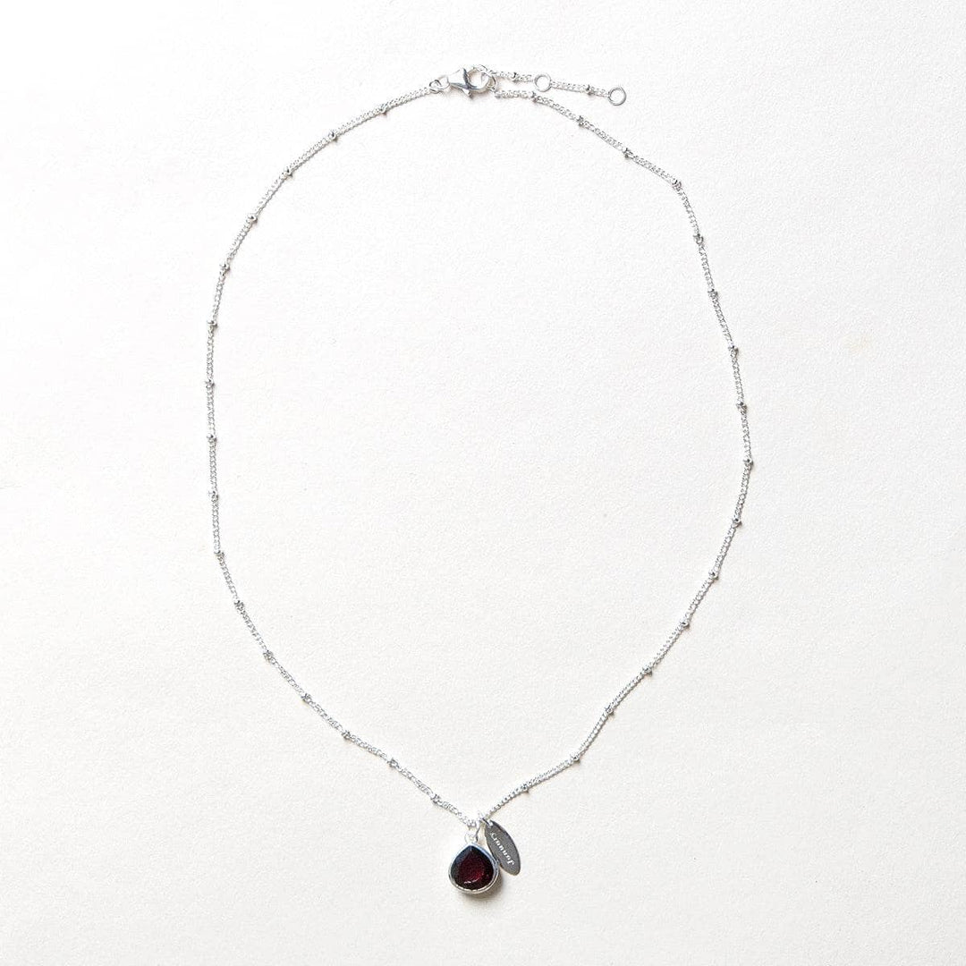 January Garnet Birthstone Necklace