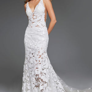 Jovani JB04192 Long Mermaid A Line Wedding Dress