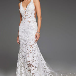 Jovani JB04192 Long Mermaid A Line Wedding Dress