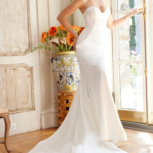 Jovani JB04879 Pleated Long Wedding Dress