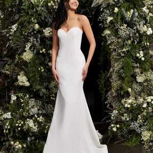 Jovani JB06912 Long Simple Mermaid Wedding Dress