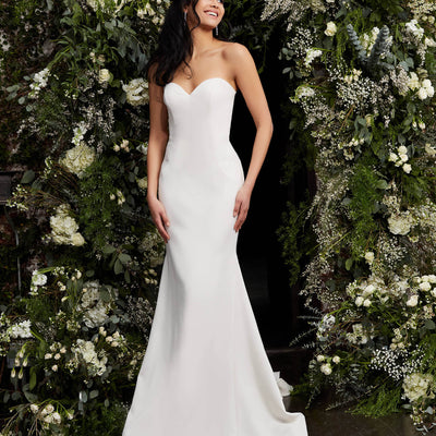 Jovani JB06912 Long Simple Mermaid Wedding Dress