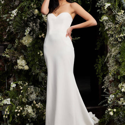 Jovani JB06912 Long Simple Mermaid Wedding Dress