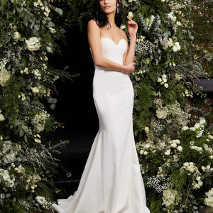 Jovani JB06912 Long Simple Mermaid Wedding Dress