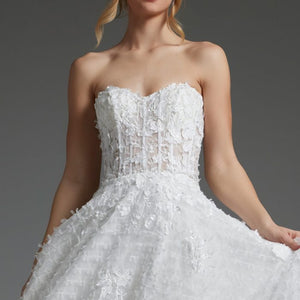 Jovani JB07165 A Line Corset Bridal Long Wedding Dress