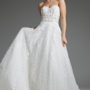 Jovani JB07165 A Line Corset Bridal Long Wedding Dress