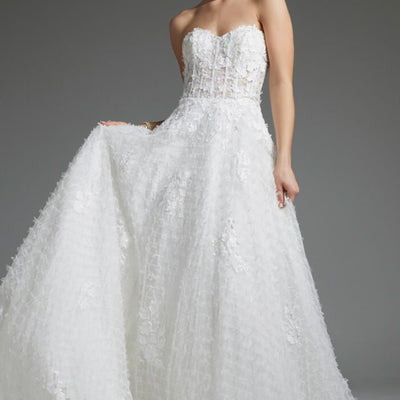 Jovani JB07165 A Line Corset Bridal Long Wedding Dress