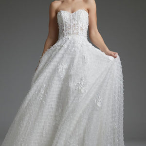 Jovani JB07165 A Line Corset Bridal Long Wedding Dress