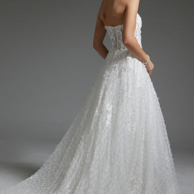 Jovani JB07165 A Line Corset Bridal Long Wedding Dress