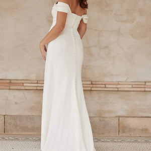 Jovani JB07454 Simple Bridal Gown Fitted Long Wedding Dress