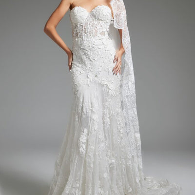 Jovani JB07583 Mermaid Long Bridal Corset Lace Wedding Dress