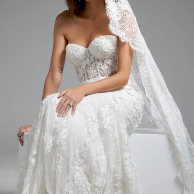Jovani JB07583 Mermaid Long Bridal Corset Lace Wedding Dress