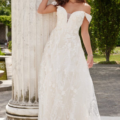 Jovani JB220002 Bridal Gown Long 3D Floral Applique Wedding Dress