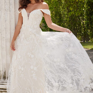 Jovani JB220002 Bridal Gown Long 3D Floral Applique Wedding Dress
