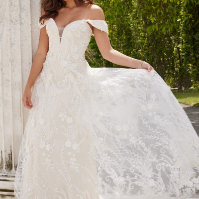 Jovani JB220002 Bridal Gown Long 3D Floral Applique Wedding Dress