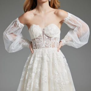 Jovani JB220004 Bridal Gown Long Puff Wedding Dress