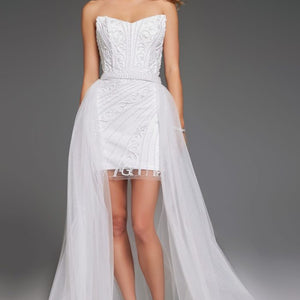 Jovani JB22274 High Low Bridal Gown Beaded Wedding Dress