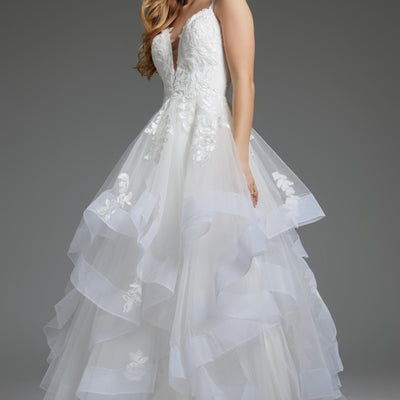 Jovani JB41002 Long Layered Bridal Gown A Line Wedding Dress