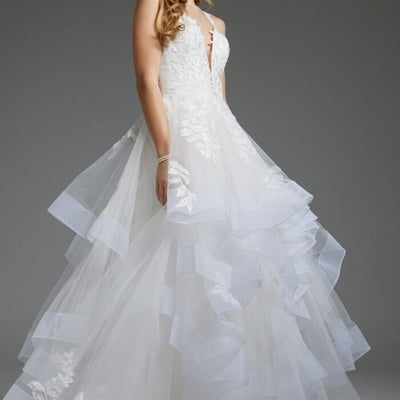 Jovani JB41002 Long Layered Bridal Gown A Line Wedding Dress