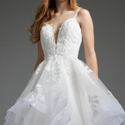 Jovani JB41002 Long Layered Bridal Gown A Line Wedding Dress