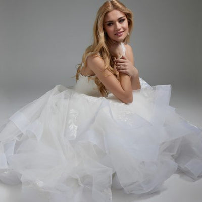 Jovani JB41002 Long Layered Bridal Gown A Line Wedding Dress