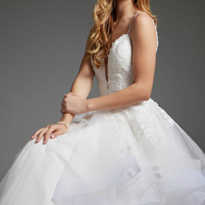 Jovani JB41002 Long Layered Bridal Gown A Line Wedding Dress