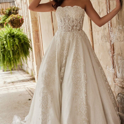 Jovani JB24563 Ball Gown Glitter Long Lace Wedding Dress