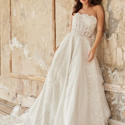 Jovani JB24563 Ball Gown Glitter Long Lace Wedding Dress