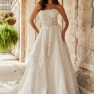 Jovani JB24563 Ball Gown Glitter Long Lace Wedding Dress