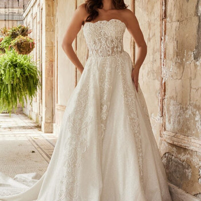 Jovani JB24563 Ball Gown Glitter Long Lace Wedding Dress
